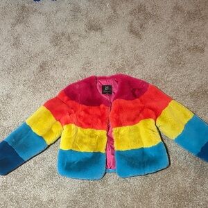 New York & Company Multicolor Teddy Jacket